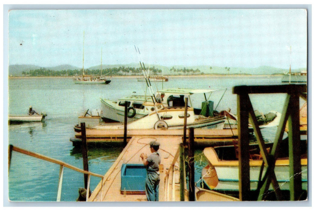 c1950's Fishermen's Wharf Mazatlan Sinaloa Mexico Posted Vintage Postcard