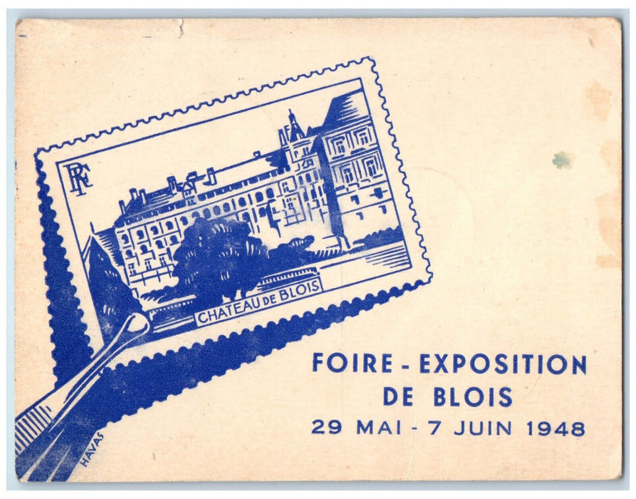 1948 Chateau De Blois Foire-Exposition De Blois France Antique Postcard