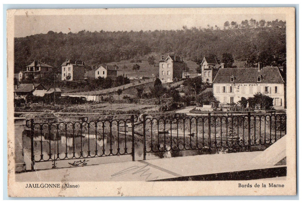 1945 Jaulgonne (Aisne) Banks Of The Marne France Posted Vintage Postcard