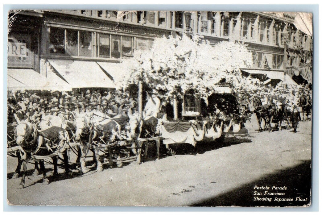 1910 Portola Parade San Francisco Showing Japanese Float California CA Postcard