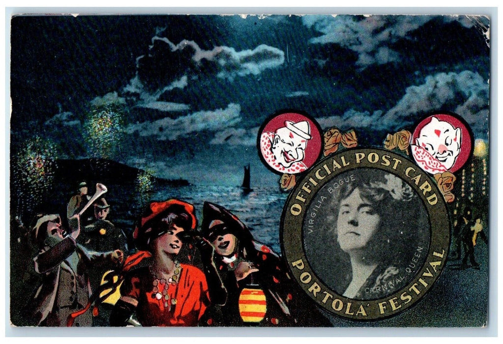 1909 Portola Festival Virgilia Bogue Carnival Queen San Francisco Calif Postcard
