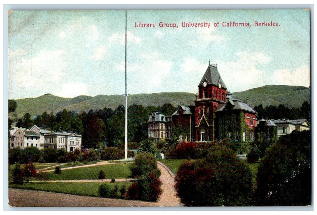 c1910 Library Group University Exterior Building Berkeley California CA Postcard