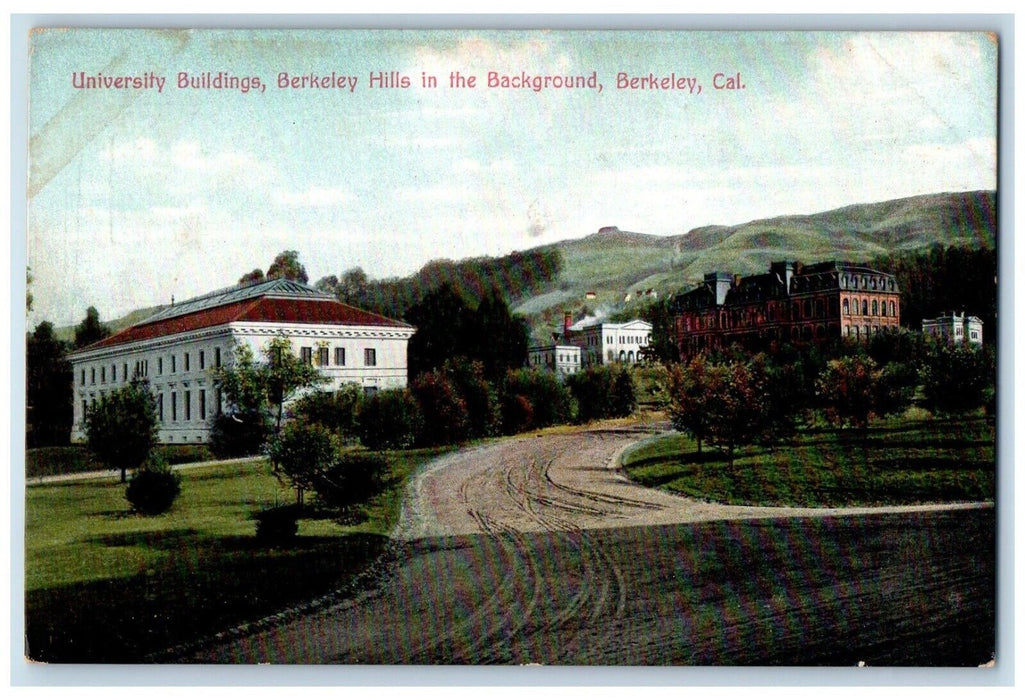 1910 University Buildings Berkeley Hills Background Berkeley California Postcard