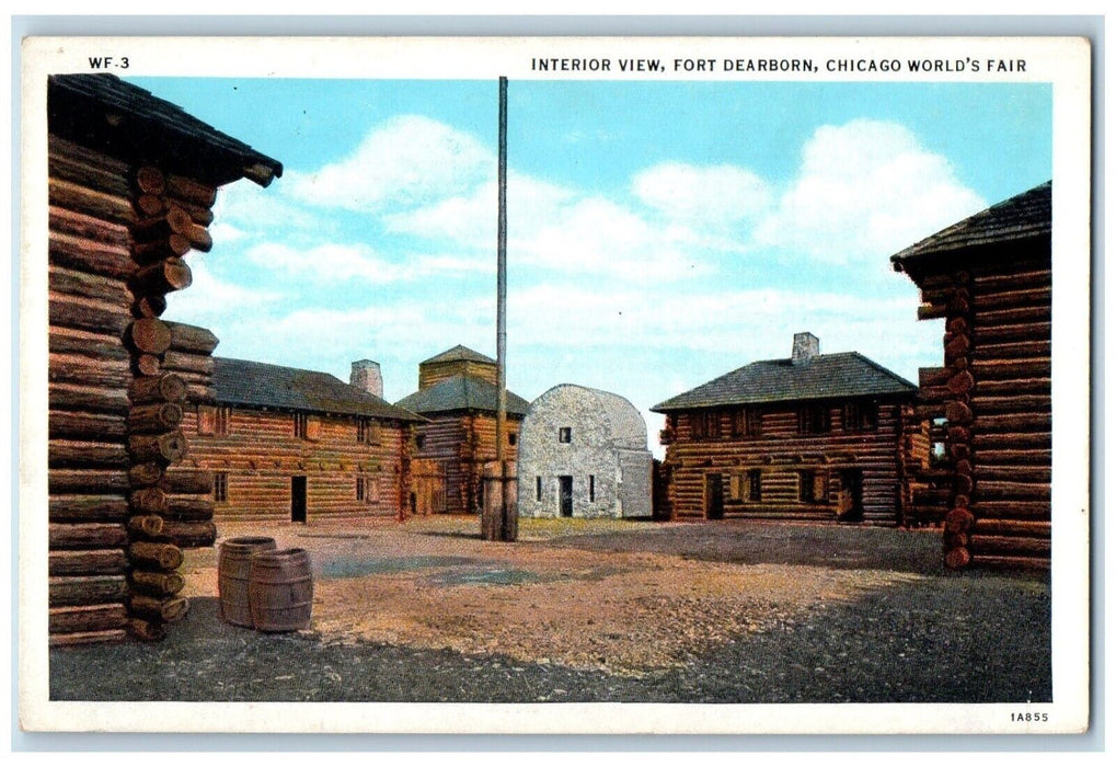 c1920 Interior View Fort Dearborn Chicago World's Fair Illinois Vintage Postcard