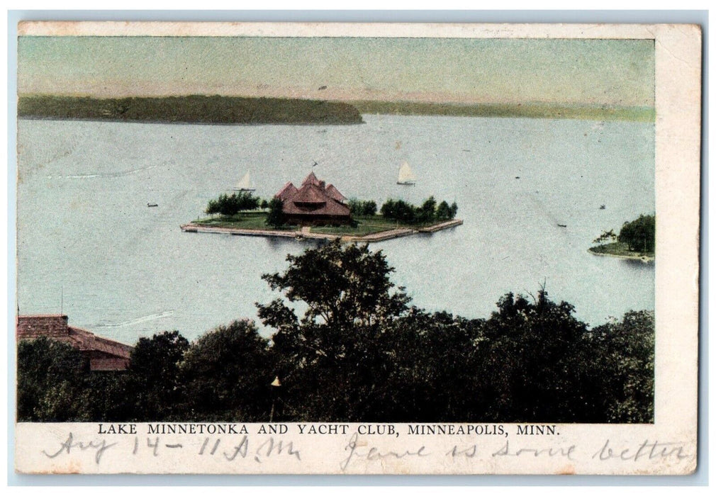 1906 Lake Minnetonka Yacht Club Minneapolis Minnesota Antique Vintage Postcard
