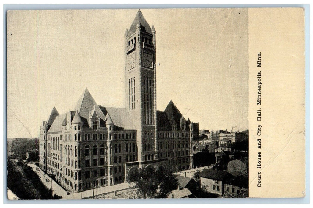 c1910 Court House & City Hall Building Minneapolis Minnesota MN Antique Postcard