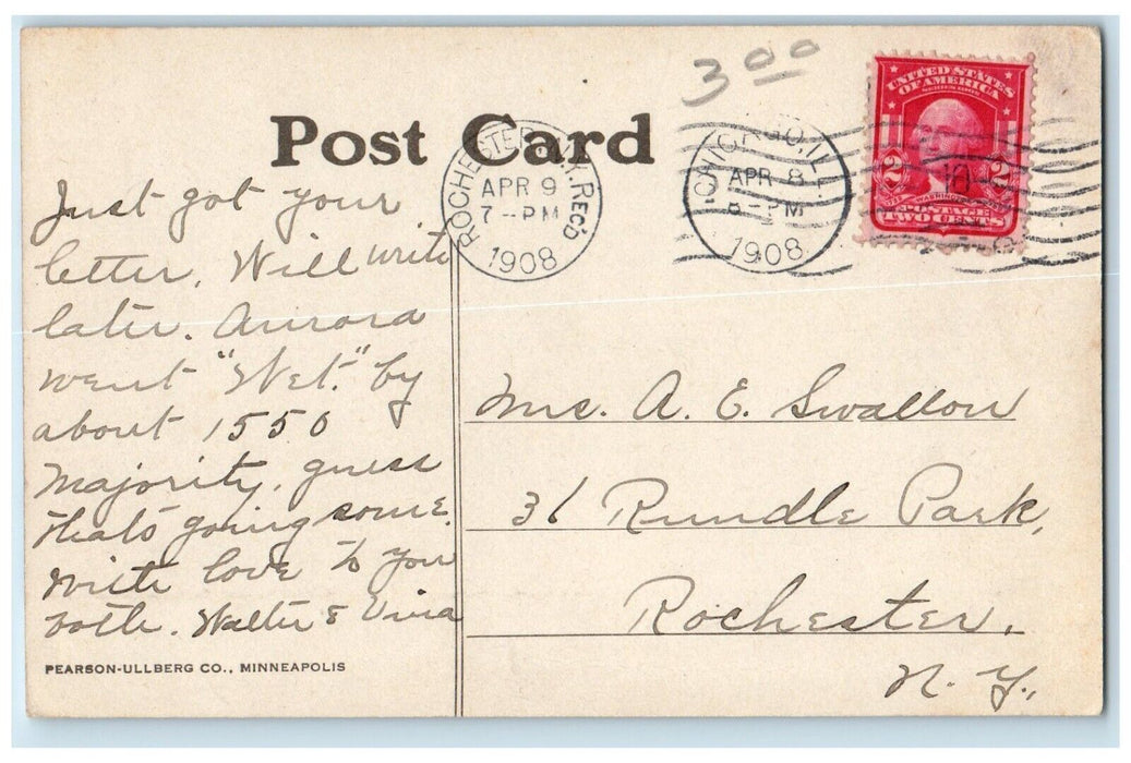 1908 New York Street Bridge River Lake Factory Building Aurora Illinois Postcard