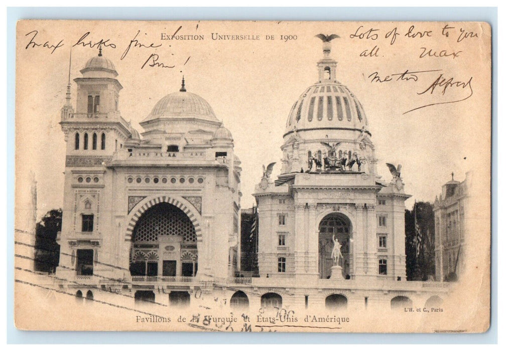 1900 Exposition Universelle Pavillion America Paris France Posted Postcard