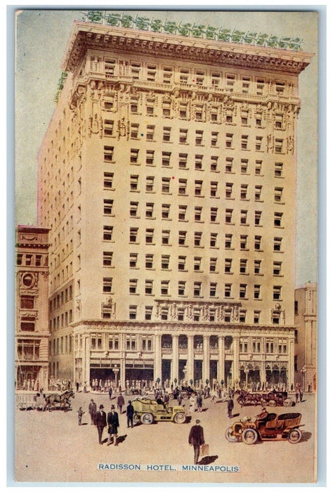 c1910 Exterior View Radisson Hotel Building Minneapolis Minnesota MN Postcard
