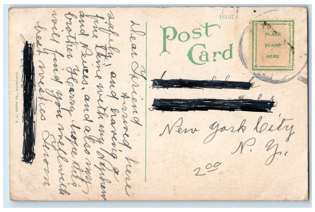 1920 Water Street Looking North Central Park Exterior Decatur Illinois Postcard