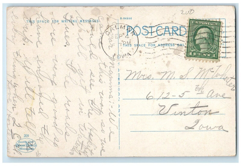 c1920 Exterior View Kahler Building Rochester Minnesota MN Calmar Iowa Postcard