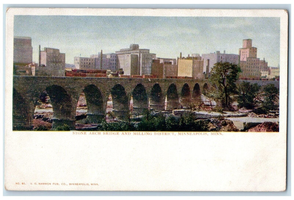 c1905 Stone Arch Bridge Milling District Minneapolis Minnesota Vintage Postcard