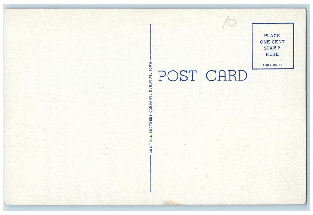 c1950's Three States View Iowa Illinois Wisconsin River Dubuque Iowa IA Postcard
