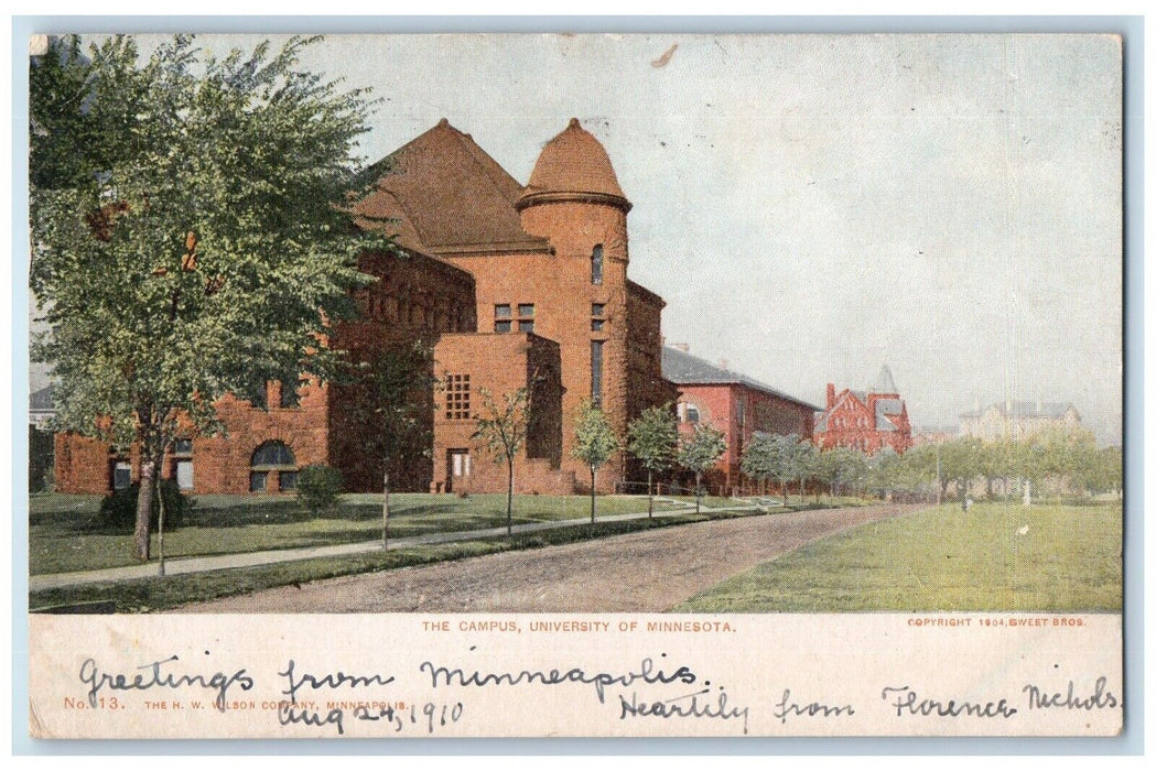 c1910 Campus University Minnesota Minneapolis Minnesota Antique Vintage Postcard