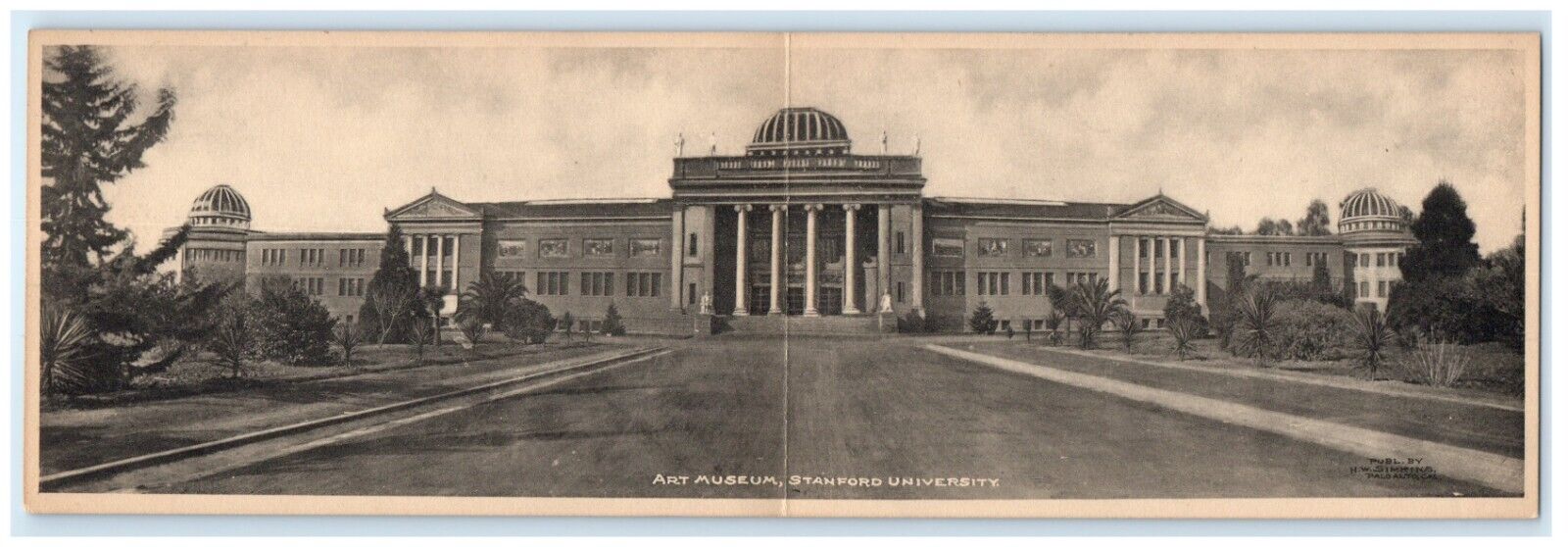 c1905 Fold Out Panoramic Stanford University Art Museum College CA Postcard