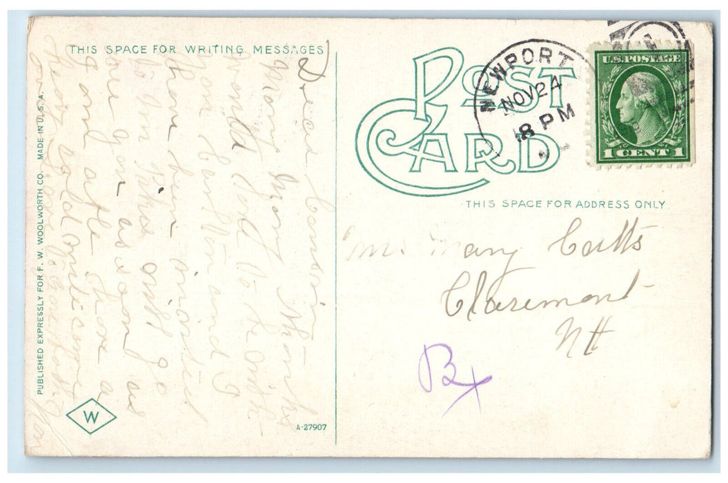 1915 Hannah Duston Monument Statue Park Haverhill Massachusetts MA Postcard