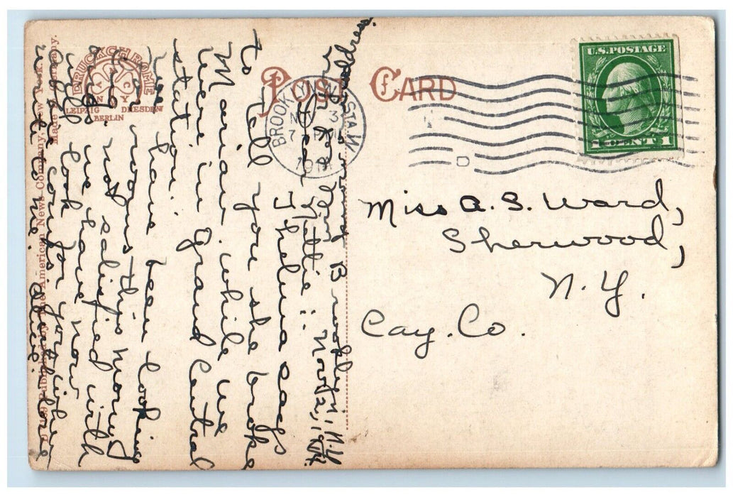 1914 Hotel Savory Building Street View New York NY Posted Antique Postcard