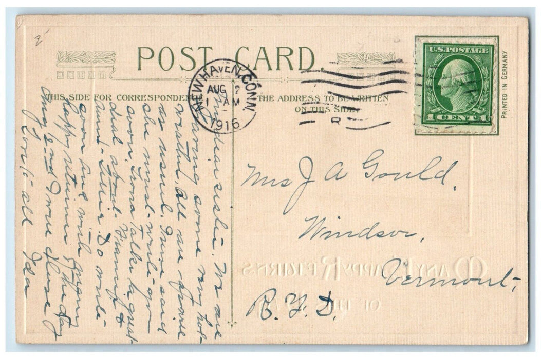 1916 Happy Returns Day Man Boating River John Winsch Artist Signed Postcard