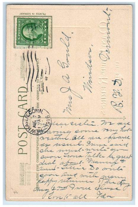 1916 Happy Returns Day Man Boating River John Winsch Artist Signed Postcard