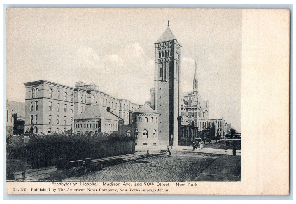 c1905 Presbyterian Hospital Madison Ave. And 70th Street New York NY Postcard