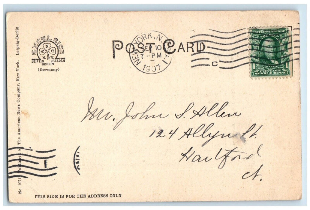 1907 View Of The Obelisk Central Park New York NY Posted Antique Postcard