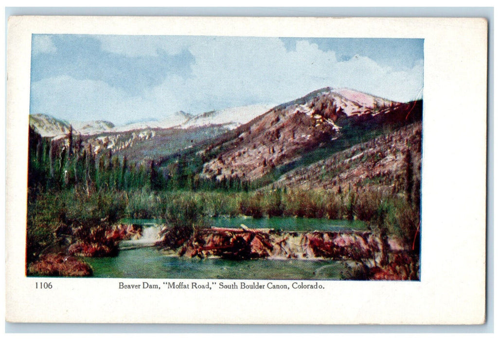 Scenic View Of Beaver Dam Moffat Road South Boulder Canon Colorado CO Postcard