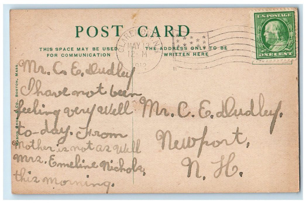 1912 Bird's Eye View Of New Cambridge Bridge Boston Massachusetts MA Postcard