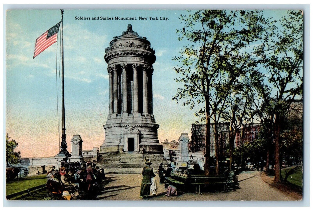 c1910's Soldiers And Sailors Monument New York City NY Unposted Antique Postcard