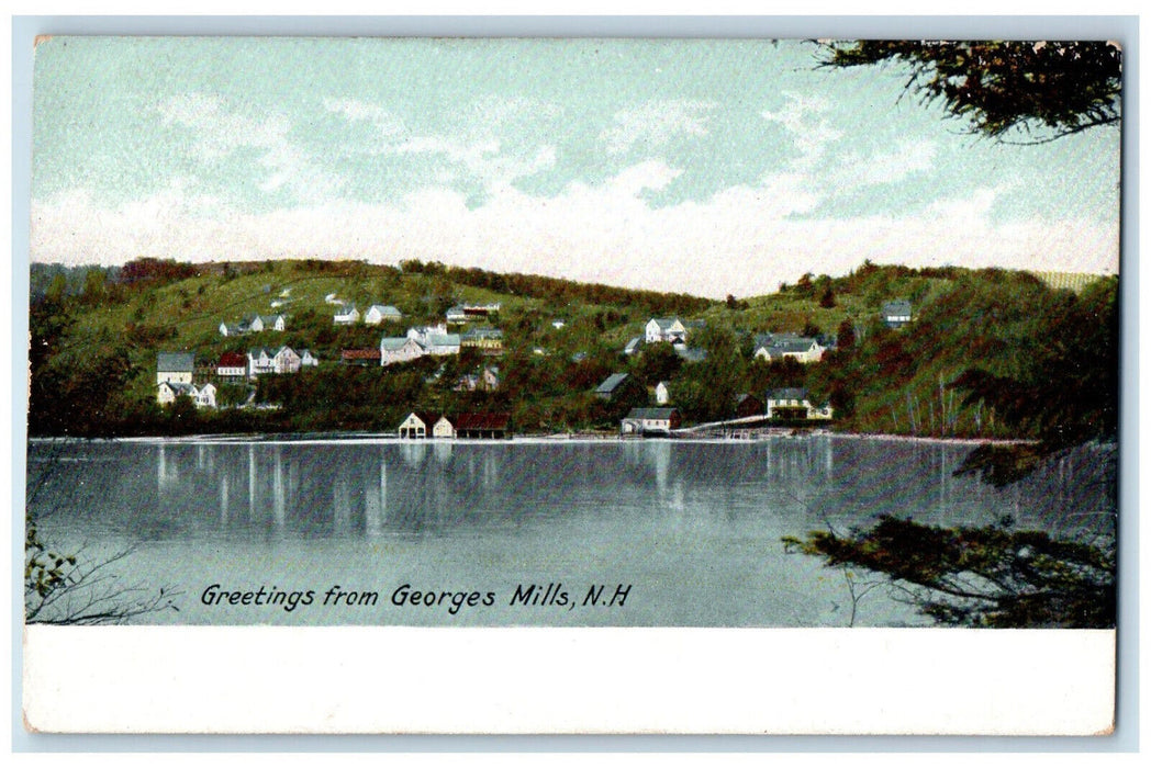 1917 Greetings From George Mills New Hampshire NH Antique Posted Postcard