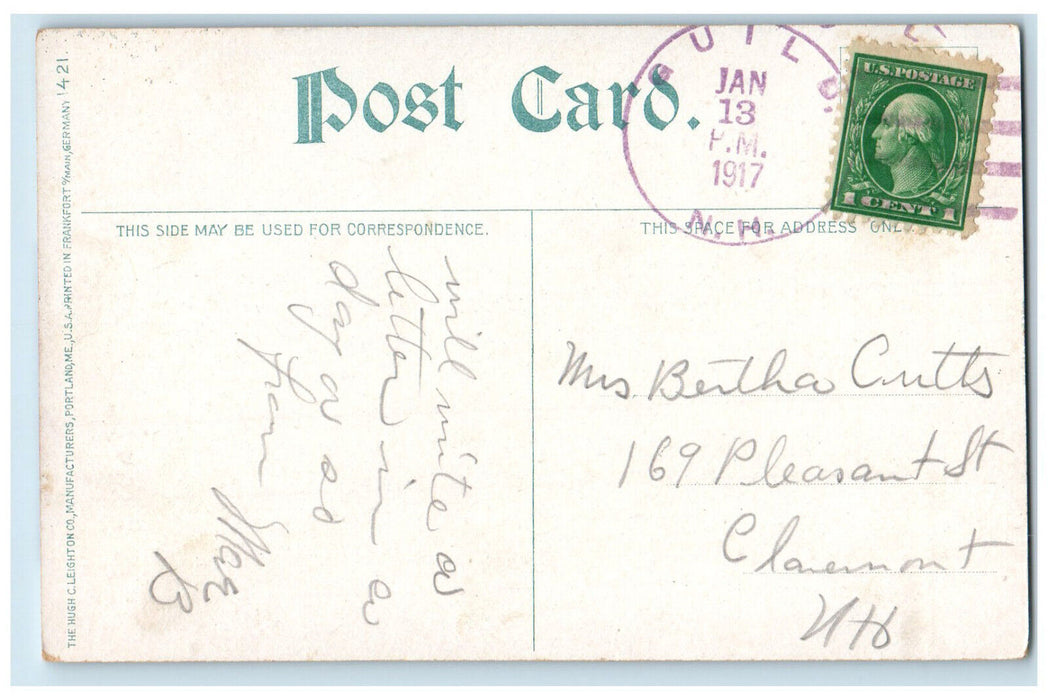 1917 Greetings From George Mills New Hampshire NH Antique Posted Postcard