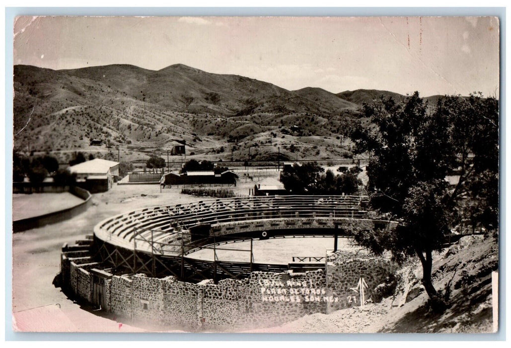 c1940's Plaza De Toros Bull Ring View Nogales Mexico RPPC Photo Postcard