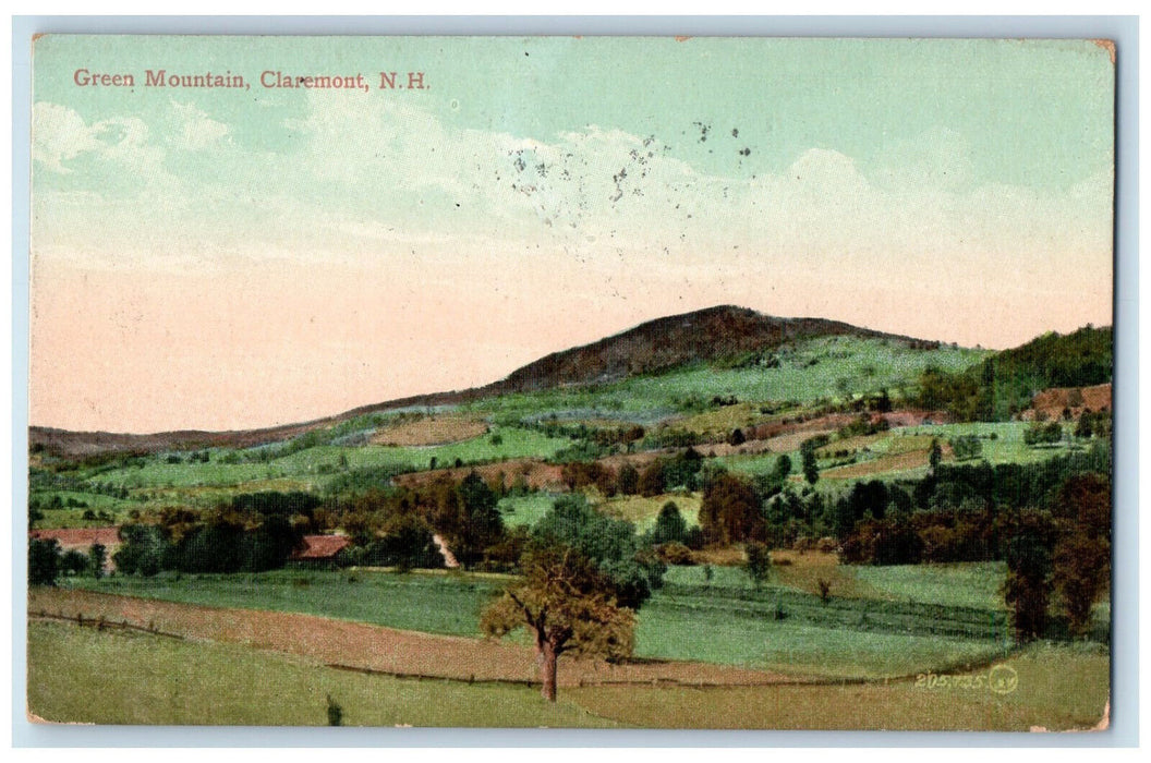 1909 Green Mountain Claremont New Hampshire NH Antique Posted Postcard