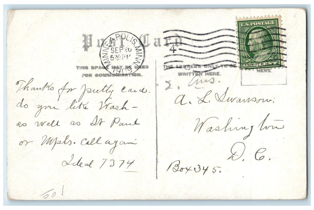 1909 Soldiers Monument Statue University Minnesota Minneapolis Vintage Postcard