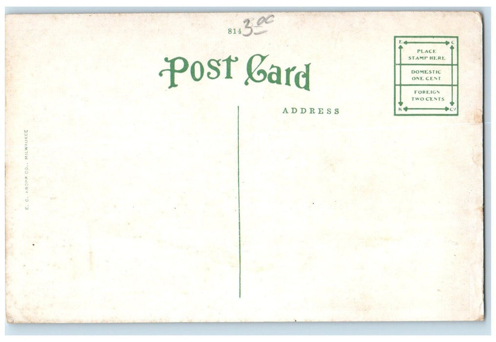 c1910 Powers Building Exterior Streetcar Classic Cars Decatur Illinois Postcard