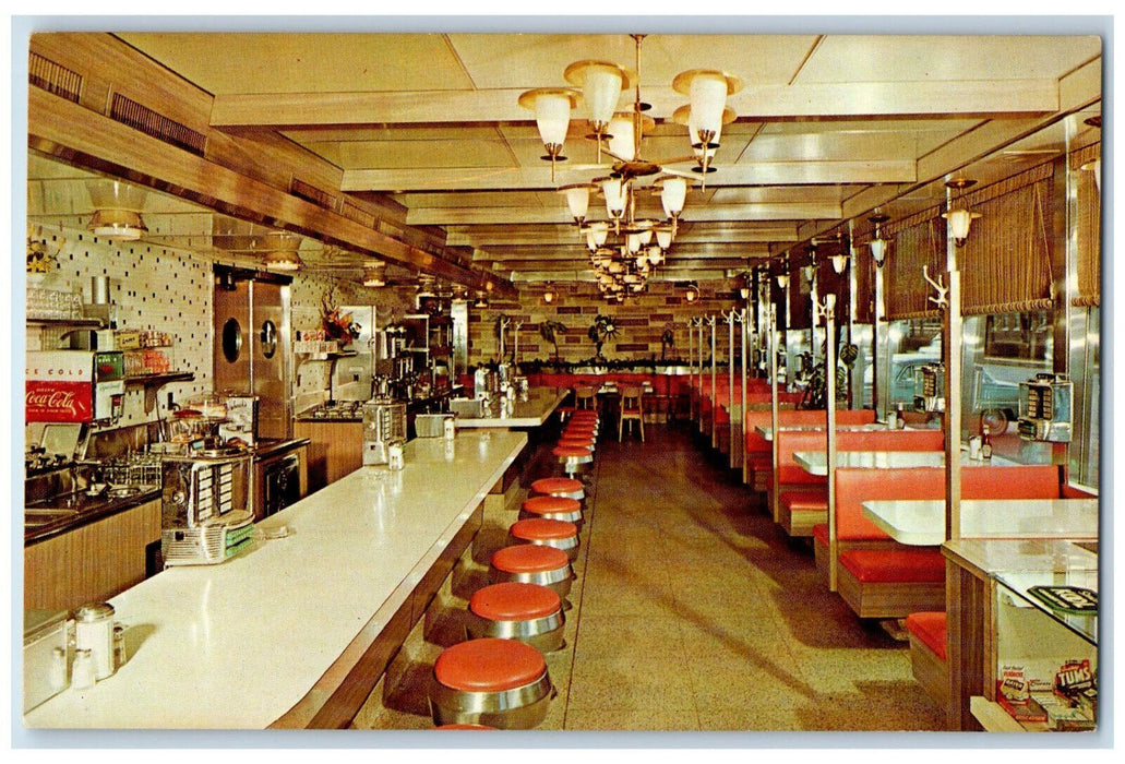 Pushnik's Motel & Dinner Restaurant Interior Lebanon Pennsylvania PA Postcard