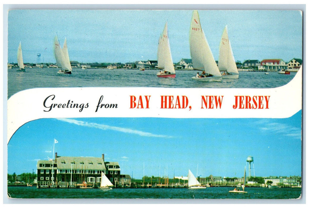 Greetings From Bay Head New Jersey NJ, Sailboat Racing On Barnegat Bay Postcard