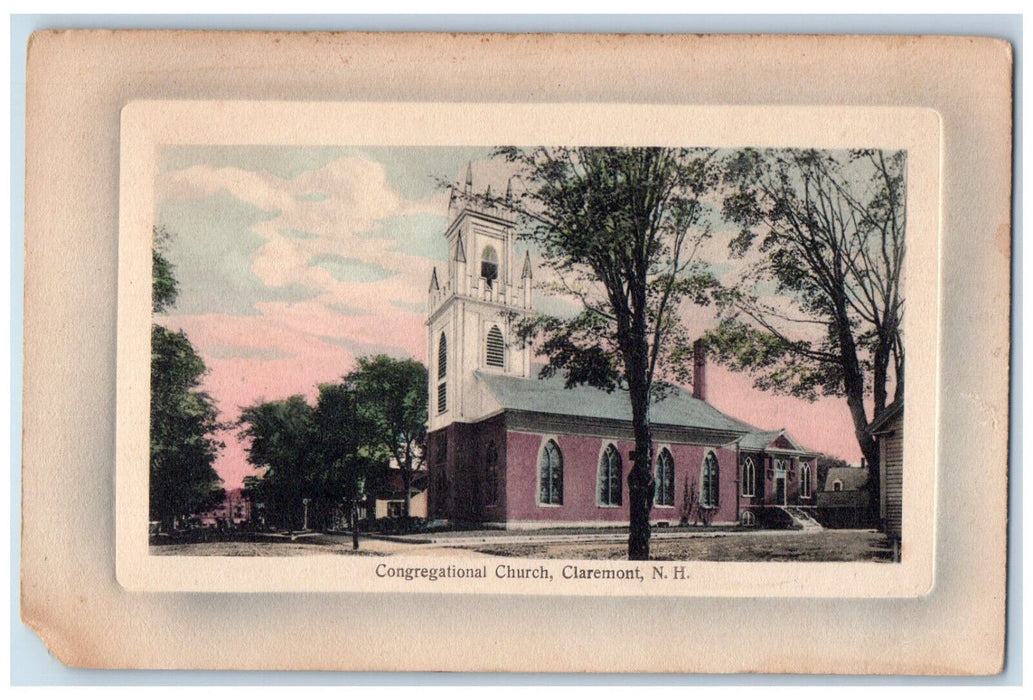 c1910 Congregational Church Claremont New Hampshire NH Antique Postcard