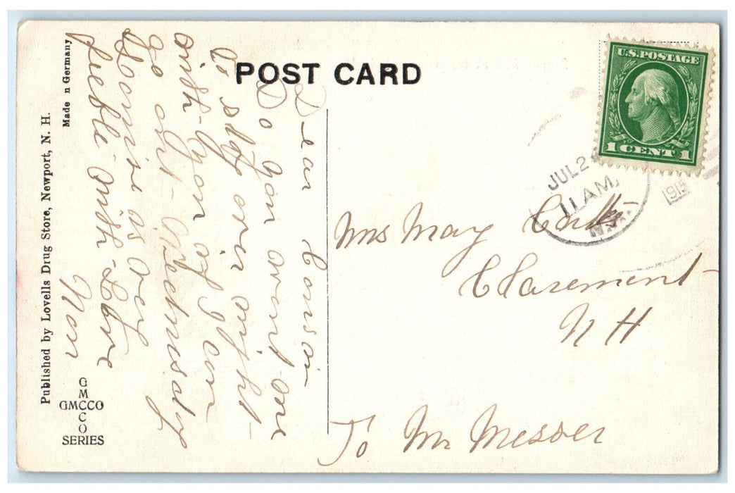 1915 View Of Draper Mill At No. Newport New Hampshire NH Antique Posted Postcard