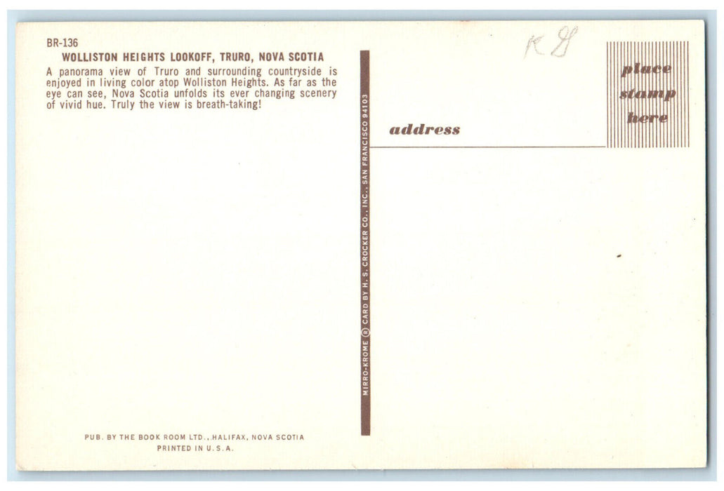 Panorama View Of Wolliston Heights Lookoff Truro Nova Scotia Canada Postcard