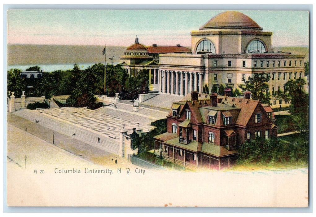 c1905 View Of Columbia University New York City NY Rotograph Antique Postcard