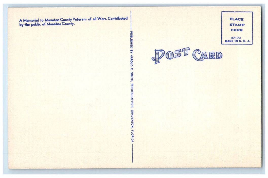 c1940's Manatee Veterans Memorial Hospital Bradenton Florida FL Postcard