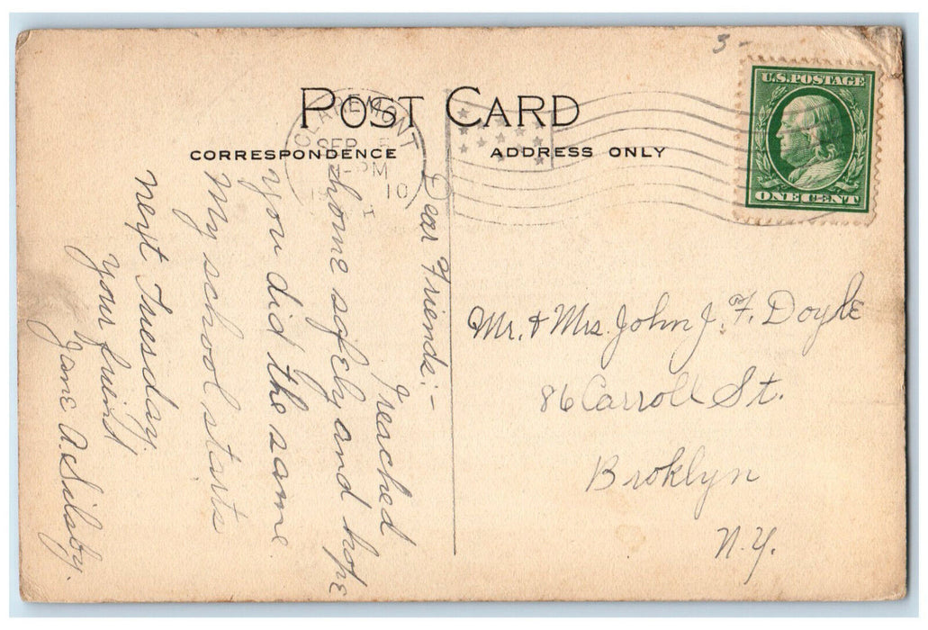 1910 Steven's High School Claremont New Hampshire NH Dodge's Pharmacy Postcard