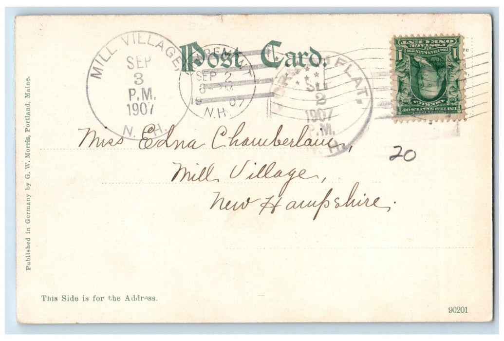 1907 Mt. Ascutney From Claremont New Hampshire NH Mill Village NH Postcard
