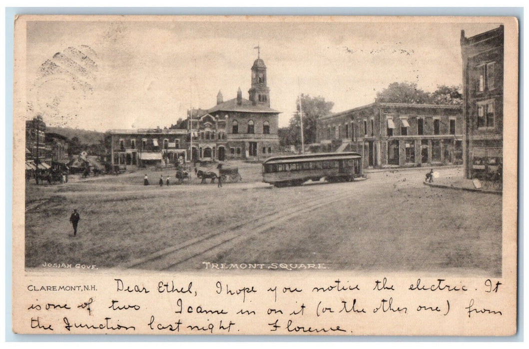 1906 Tremont Square Claremont New Hampshire NH Josiah Gove Antique Postcard