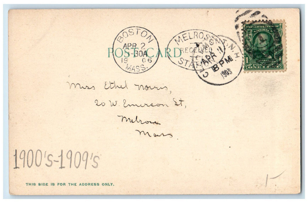 1906 Tremont Square Claremont New Hampshire NH Josiah Gove Antique Postcard