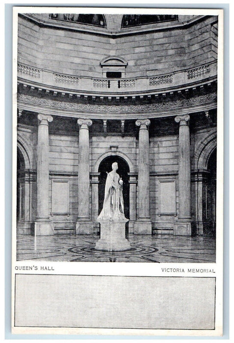 Queens Hall Interior View Victoria Memorial Calcutta Kolkata India Postcard