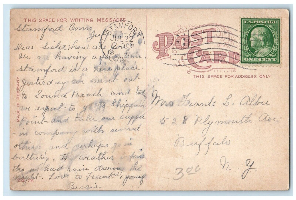 1910 Railroad Bridge Rippowam River Stamford Connecticut Posted Antique Postcard