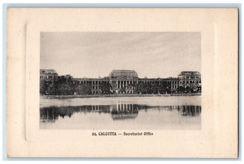 c1910's Secretariat Office Building Beach Front Calcutta India Antique Postcard