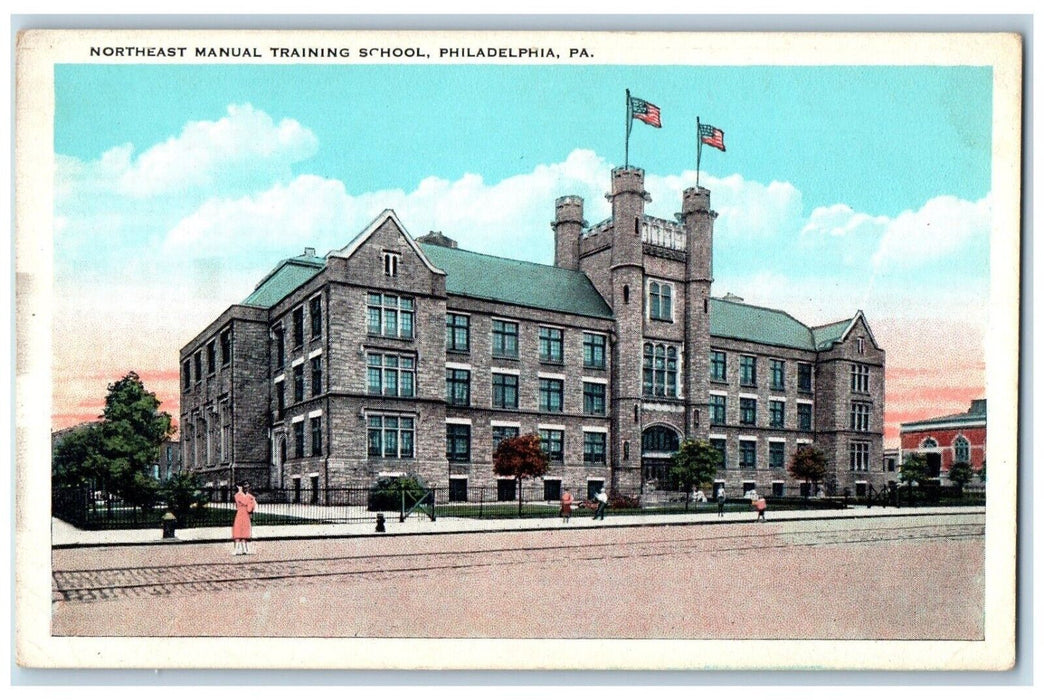 c1920 Northeast Manual Training School Street Philadelphia Pennsylvania Postcard
