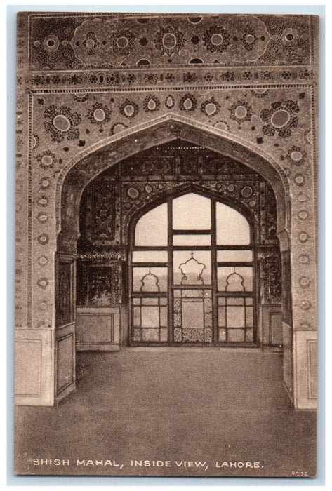 c1910s Shish Mahal Inside View Lahore Interior Palace Fort Lahore India Postcard